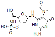 CAS 登录号：123497-15-4， [(2R,3S,5R)-5-[[2-氨基-5-(甲酰基-甲基氨基)-6-氧代-3H-嘧啶-4-基]氨基]-2-(羟基甲基)四氢呋喃-3-基]磷酸二氢酯