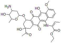 CAS#: 123618-02-0, Ethyl (E)-2-[[8-Acetyl-10-(4-Amino-5-Hydroxy-6-Methyloxan-2-Yl)Oxy-8,12-Dihydroxy-1-Methoxy-6,11-Dioxo-9,10-Dihydro-7H-Tetracen-5-Yl]Amino]But-2-Enoate