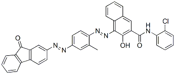 CAS 登录号：123677-05-4， N-(2-氯苯基)-3-羟基-4-[2-[2-甲基-4-[2-(9-氧代-9H-芴-2-基)偶氮]苯基]偶氮]-2-萘甲酰胺