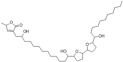 CAS#: 123805-39-0, 3-[2,13-Dihydroxy-13-[5-[5-(1-Hydroxyundecyl)Oxolan-2-Yl]Oxolan-2-Yl]Tridecyl]-5-Methyl-5H-Furan-2-One
