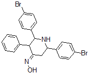 CAS 登录号：124069-16-5， (NE)-N-[2,6-二(4-溴苯基)-3-苯基哌啶-4-亚基]羟胺