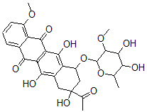 CAS#: 124209-61-6, 9-Acetyl-7-(4,5-Dihydroxy-3-Methoxy-6-Methyloxan-2-Yl)Oxy-6,9,11-Trihydroxy-4-Methoxy-8,10-Dihydro-7H-Tetracene-5,12-Dione
