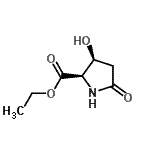 CAS 登录号：124618-50-4， 乙基(3S)-3-羟基-5-氧代-D-脯氨酸酯
