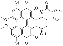 CAS#: 124824-06-2, 1-[3,10-Dihydroxy-12-(2-Hydroxypropyl)-2,6,7,11-Tetramethoxy-4,9-Dioxoperylen-1-Yl]Propan-2-Yl Benzoate