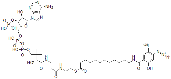CAS 登录号：125108-87-4， 辅酶AS-(12-((4-叠氮基-2-羟基-5-(碘-125I)苯甲酰基)氨基)月桂酸酯)