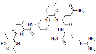 CAS 登录号：125552-93-4， (2S)-2-[[(2S)-2-[[(2S)-2-[[(2S,3S)-2-[[(2S,3R)-2-乙酰氨基-3-羟基-丁酰基]氨基]-3-甲基-戊酰]氨基]己基]氨基]己酰]氨基]-N-[(1S)-1-氨基甲酰-4-胍基-丁基]戊烷二酰胺