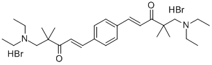 CAS 登录号：125563-95-3， (E)-5-二乙基氨基-1-[4-[(E)-5-二乙基氨基-4,4-二甲基-3-氧代戊-1-烯基]苯基]-4,4-二甲基戊-1-烯-3-酮二氢溴酸盐
