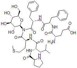 CAS 登录号：125741-45-9， N(1,6)(beta-吡喃葡萄糖基)谷氨酰(5)-脯氨酸(9)-物质 P (6-11)