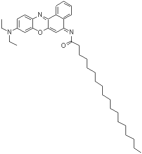 CAS 登录号：125829-24-5， N-[(5E)-9-(二乙基氨基)-5H-苯并[a]吩恶嗪-5-亚基]十八烷酰胺