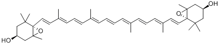 CAS 登录号：126-29-4， (1S,4S,6R)-1-[18-[(1S,4S,6R)-4-羟基-2,2,6-三甲基-7-氧杂双环[4.1.0]庚烷-1-基]-3,7,12,16-四甲基十八碳-1,3,5,7,9,11,13,15,17-九烯基]-2,2,6-三甲基-7-氧杂双环[4.1.0]庚烷-4-醇