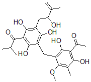 CAS#: 126026-30-0, 1-[3-[(3-Acetyl-2,4-Dihydroxy-6-Methoxy-5-Methylphenyl)Methyl]-2,4,6-Trihydroxy-5-(2-Hydroxy-3-Methylbut-3-Enyl)Phenyl]-2-Methylpropan-1-One