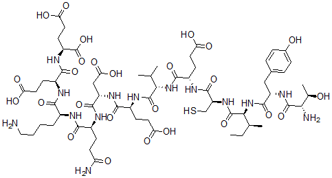 CAS 登录号：126144-46-5， 苏氨酰-酪氨酰-异亮氨酰-半胱氨酰-谷氨酰-缬氨酰-谷氨酰-天冬氨酰-谷氨酰胺酰-赖氨酰-谷氨酰-谷氨酸