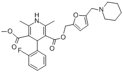 CAS#: 126294-30-2, O5-Methyl O3-[[5-(Piperidin-1-Ylmethyl)Furan-2-Yl]Methyl] 4-(2-Fluorophenyl)-2,6-Dimethyl-1,4-Dihydropyridine-3,5-Dicarboxylate