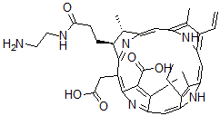 CAS#: 126294-34-6, (2S-trans)-3-(3-((2-Aminoethyl)Amino)-3-Oxopropyl)-7-Carboxy-17-Ethenyl-12-Ethyl-2,3-Dihydro-2,8,13,18-Tetramethyl-21H,23H-Porphine-5-Acetic Acid
