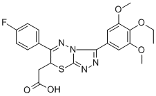 CAS 登录号：126598-18-3， 2-[3-(4-乙氧基-3,5-二甲氧基苯基)-6-(4-氟苯基)-7H-[1,2,4]三唑并[3,4-b][1,3,4]噻二嗪-7-基]乙酸