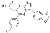 CAS 登录号：126598-26-3， 2-[3-(1,3-苯并二氧戊环-5-基)-6-(4-溴苯基)-7H-[1,2,4]三唑并[3,4-b][1,3,4]噻二嗪-7-基]乙酸