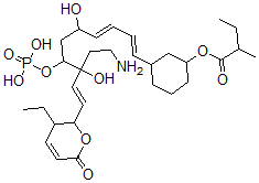 CAS#: 126605-70-7, [3-[(1E,3E,9E)-8-(2-Aminoethyl)-10-(3-Ethyl-6-Oxo-2,3-Dihydropyran-2-Yl)-5,8-Dihydroxy-7-Phosphonooxydeca-1,3,9-Trienyl]Cyclohexyl] 2-Methylbutanoate