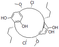 CAS 登录号：126693-93-4， (2R,4R,8S,13R,15R,19S)-8,19-二丁基-4,15-二氯-2,13-二甲氧基三环[18.2.2.29,12]二十六碳-9,11,20,22(1),23,25-六烯-10,21,24,26-四醇