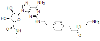 CAS#: 126828-50-0, (2S,3S,4R,5R)-5-[6-Amino-2-[2-[4-[3-(2-Aminoethylamino)-3-Oxopropyl]Phenyl]Ethylamino]Purin-9-Yl]-N-Ethyl-3,4-Dihydroxyoxolane-2-Carboxamide