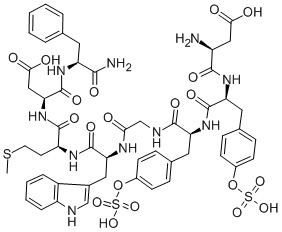 CAS#: 126985-56-6, 1-De(5-oxo-L-proline)-2-de-L-glutamine-3-L-asparagine-5-(O-sulfo-L-tyrosine)caerulein