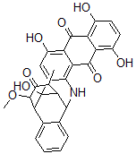 CAS#: 127003-54-7, 8,9,14,15-Tetrahydro-1,4,6,8,17-Pentahydroxy-20-Methoxy-18-Methyl-9,8,14-(1)Butanyl(4)Ylideneanthra(1,2-b)Benz(f)Azocine-5,16,19-Trione
