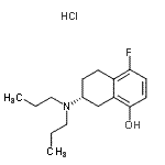 CAS 登录号：127126-18-5， (7R)-7-(二丙基氨基)-4-氟-5,6,7,8-四氢-1-萘醇盐酸盐(1:1)