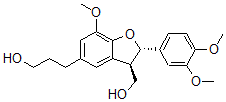 CAS 登录号：127179-41-3， 3-[(2S,3R)-2-(3,4-二甲氧基苯基)-3-(羟基甲基)-7-甲氧基-2,3-二氢-1-苯并呋喃-5-基]丙-1-醇