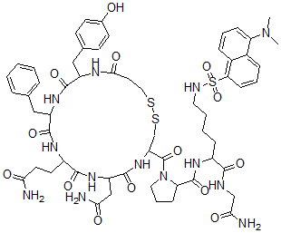 CAS#: 127290-94-2, (1-(2-Mercapto)propionic acid)-8-lysine-N(6)-5-dimethylaminonaphthalene-1-sulfonyl vasopressin