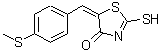 CAS 登录号：127378-28-3， (5E)-5-[4-(甲硫基)亚苄基]-2-硫基-1,3-噻唑-4(5H)-酮