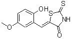 CAS 登录号：127378-32-9， (5Z)-5-(2-羟基-5-甲氧基苄亚基)-2-硫代-1,3-噻唑烷-4-酮