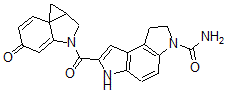 CAS#: 128050-92-0, (1aS)-7-((1a,2-dihydro-5-oxo-1H-cycloprop(c)indol-3(5H)-yl)carbonyl)-1,6-dihydro-Benzo(1,2-b:4,3-b')dipyrrole-3(2H)-carboxamide