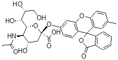 CAS#: 128683-43-2, (2S,4S,5R,6R)-5-Acetamido-4-Hydroxy-2-(7'-Methyl-3-Oxospiro[2-Benzofuran-1,9'-Xanthene]-3'-Yl)Oxy-6-[(1R,2R)-1,2,3-Trihydroxypropyl]Oxane-2-Carboxylic Acid