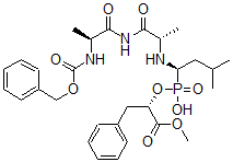 CAS 登录号：128901-55-3， [(2S)-1-甲氧基-1-氧代-3-苯基丙烷-2-基]氧基-[(1R)-3-甲基-1-[[(2S)-1-氧代-1-[[(2S)-2-(苯基甲氧羰基氨基)丙酰]氨基]丙-2-基]氨基]丁基]次磷酸