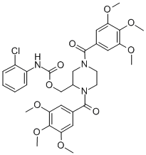 CAS#: 129230-03-1, [1,4-Bis(3,4,5-Trimethoxybenzoyl)Piperazin-2-Yl]Methyl N-(2-Chlorophenyl)Carbamate