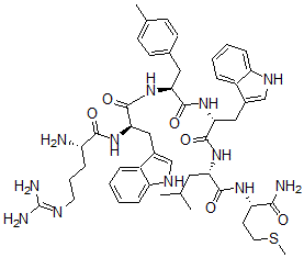 CAS#: 129244-81-1, L-arginyl-D-tryptophyl-4-methyl-L-phenylalanyl-D-tryptophyl-L-leucyl-L-Methioninamide