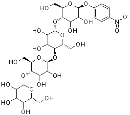 CAS#: 129411-62-7, 4-Nitrophenyl beta-D-glycero-hexopyranosyl-(1->4)-beta-D-erythro-hexopyranosyl-(1->4)-beta-D-erythro-hexopyranosyl-(1->4)-beta-D-erythro-hexopyranoside
