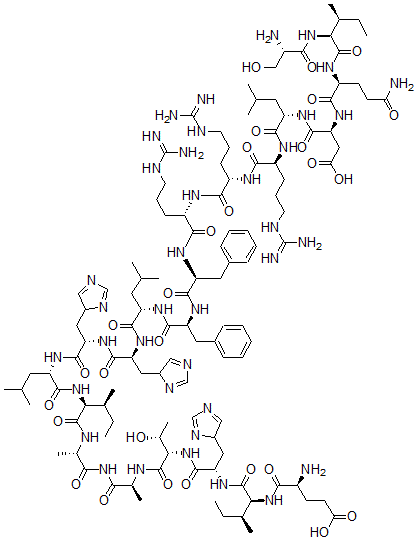 CAS 登录号：129476-28-4， L-丝氨酰-L-异亮氨酰-L-谷氨酰胺酰-L-alpha-天冬氨酰-L-亮氨酰-L-精氨酰-L-精氨酰-L-苯丙氨酰-L-苯丙氨酰-L-亮氨酰-L-组氨酰-L-组氨酰-L-亮氨酰-L-异亮氨酰-L-丙氨酰-L-alpha-谷氨酰-L-异亮氨酰-L-组氨酰-L-苏氨酰-L-丙氨酰胺