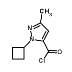 CAS 登录号：129506-39-4， 1-环丁基-3-甲基-1H-吡唑-5-甲酰氯