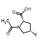 CAS 登录号：129512-85-2， (4S)-1-乙酰基-4-氟-L-脯氨酸