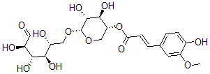 CAS 登录号：129724-46-5， [(3R,4R,5R,6S)-4,5-二羟基-6-[(2R,3R,4S,5R)-2,3,4,5-四羟基-6-氧代己氧基]四氢吡喃-3-基](E)-3-(4-羟基-3-甲氧基苯基)丙-2-烯酸酯