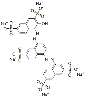CAS 登录号：13000-39-0， 4-[[4-[(3,6-二磺酸基-1-萘基)偶氮]-7-磺酸基-1-萘基]偶氮]-3-羟基萘-2,7-二磺酸五钠
