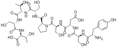 CAS 登录号：130007-45-3， N-(N-(N-(N-(1-(N-(N-(N-L-酪氨酰-L-丝氨酰)-L-alpha-天冬氨酰)-L-丝氨酰)-L-脯氨酰)-L-丝氨酰)-L-苏氨酰)-L-丝氨酰)-L-苏氨酸