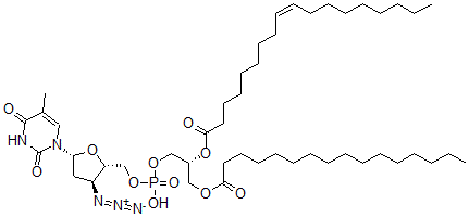 CAS#: 130466-13-6, [(2R)-1-[[(2S,3S,5R)-3-Azido-5-(5-Methyl-2,4-Dioxopyrimidin-1-Yl)Oxolan-2-Yl]Methoxy-Hydroxyphosphoryl]Oxy-3-Hexadecanoyloxypropan-2-Yl] (Z)-Octadec-9-Enoate