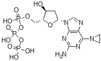 CAS 登录号：130699-78-4， [(2R,3S,5R)-5-[2-氨基-6-(氮丙啶-1-基)嘌呤-9-基]-3-羟基四氢呋喃-2-基]甲基(羟基-膦酰氧基磷酰)磷酸氢酯