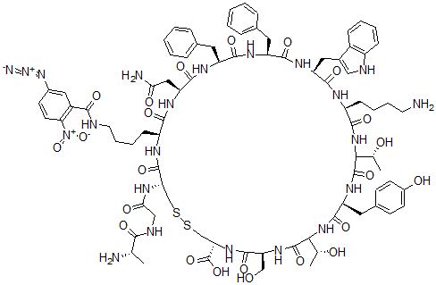 CAS 登录号：130772-40-6， 4-(N6-(5-叠氮基-2-硝基苯甲酰)-L-赖氨酸)-11-L-酪氨酸生长抑素(羊)