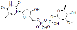 CAS#: 130832-66-5, [Hydroxy-[[(2R,3S,5R)-3-Hydroxy-5-(5-Methyl-2,4-Dioxopyrimidin-1-Yl)Oxolan-2-Yl]Methoxy]Phosphoryl] [(4S,5S,6S)-5-Hydroxy-4-Methoxy-6-Methyloxan-2-Yl] Hydrogen Phosphate