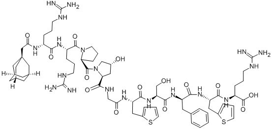CAS#: 130942-96-0, N2-(2-Tricyclo[3.3.1.1(3,7)]Dec-1-Ylacetyl)-D-Arginyl-L-Arginyl-L-Prolyl-(4R)-4-Hydroxy-L-Prolylglycyl-3-(2-Thienyl)-L-Alanyl-L-Seryl-D-Phenylalanyl-3-(2-Thienyl)-L-Alanyl-L-Arginine