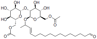 CAS 登录号：130994-78-4， [(2R,3S,4S,5R,6R)-5-[(2S,3R,4S,5S,6R)-6-(乙酰氧基甲基)-3,4,5-三羟基四氢吡喃-2-基]氧基-3,4-二羟基-6-[(E)-16-氧代十六碳-3-烯-2-基]氧基四氢吡喃-2-基]甲基乙酸酯