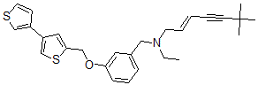 CAS#: 131060-14-5, (E)-N-Ethyl-6,6-Dimethyl-N-[[3-[(4-Thiophen-3-Ylthiophen-2-Yl)Methoxy]Phenyl]Methyl]Hept-2-En-4-Yn-1-Amine