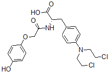 CAS 登录号：131089-09-3， (2S)-3-[4-[二(2-氯乙基)氨基]苯基]-2-[[2-(4-羟基苯氧基)乙酰基]氨基]丙酸